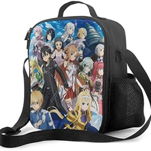 Sword Art Online Insulated Lunch Bag，Reusable Lunch Box Lunch Tote For School,Picnic,Office