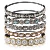 Teenitor Rhinestone Beaded Elastic Headband, Fashionable Handmade Crystal Beaded Elastic hairbands Lady Women Girls Hair Jewelry Accessories, 20-26.8", 5 Pieces