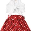 Toddler Baby Girl 2Pcs Outfits Kids Cute Bowknot Strap Crop Top+Polka Dot High Waist Shorts Pants Summer Clothes Set