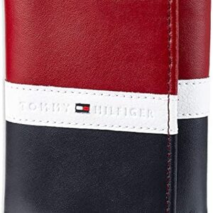 Tommy Hilfiger Men's Genuine Leather Trifold Wallet With ID Window, Credit Card Pockets