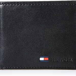 Tommy Hilfiger Men's Leather Slim Bifold Wallet with Coin Pocket