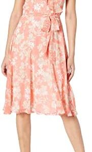 Tommy Hilfiger Women's Floral Capelet Surplice Midi Dress