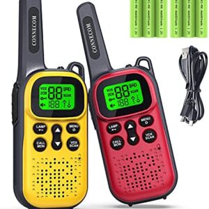 Toys for 3-15 Year Old Boys Girls, CONNECOM Rechargeable Walkie Talkies for Kids 22 Channels 2 Way Radio Toy, Best Gifts for Boys and Girls to Outdoor, Camping, Hiking, Adventure Game