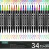 VITOLER Dual Tip Brush Markers Colored Pen,Fine Point Journal Pens & Colored Brush Markers for Kid Adult Coloring Drawing Planner Calendar Art Projects(34 Colors Pen)