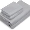 Van Harman 1000 Thread Count 100% Egyptian Cotton Bed Sheets 4 Pc King Size Sheets Set Light Grey, Sateen Weave Bed Sheets, Single Ply Yarns, Luxury Collection, Fits Mattress up to 16” Deep Pocket