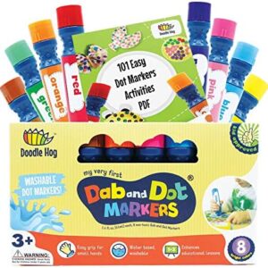 Washable 8 Colors Dab and Dot Markers for Toddlers and Kids - Non Toxic Bingo Daubers - Kids Arts and Crafts Supplies -Toddler Arts and Crafts Supplies Includes 200 Fun Downloadable Coloring Sheets