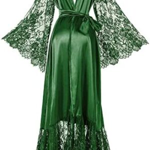 Women's Kimono Robe for maternity photoshoot Lace Bride Bridesmaids Wedding party robe Satin Long Robe