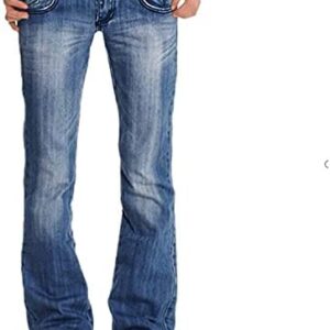 Women's Low Waist Flared Jeans Classic Skinny Bell Bottoms Denim Trousers Flares Slim Elastic Butt Lift Denim Trousers