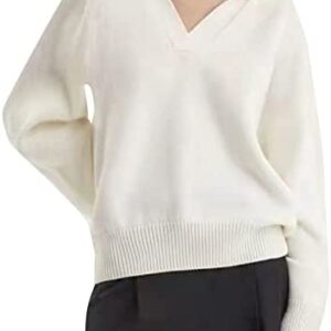 Women's Polo Sweater Lightweight Knitwear Down V Neck Long Sleeves Tunic Pullover Tops Knit Cardigan