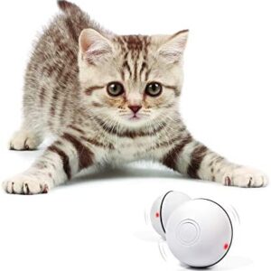 YOFUN Smart Interactive Cat Toy - Newest Version 360 Degree Self Rotating Ball, USB Rechargeable Pet Toy, Build-in Spinning Led Light, Stimulate Hunting Instinct for Your Kitty