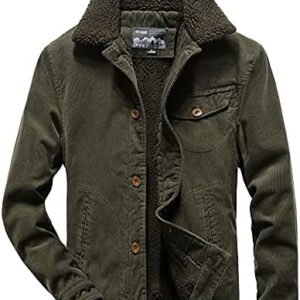 Yoinlia Men's Casual Sherpa Lined Corduroy Jacket Winter Coat