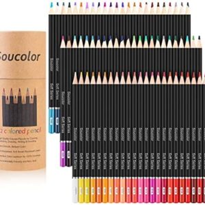 Soucolor 72-Color Colored Pencils for Adult Coloring Books, Soft Core, Artist Sketching Drawing Pencils Art Craft Supplies, Coloring Pencils Set Gift for Adults Kids Beginners