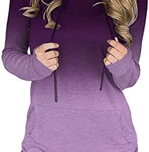 onlypuff Womens Hoodie Sweatshirts Casual Tunic Tops Long Sleeve Hoody with Kangaroo Pockets