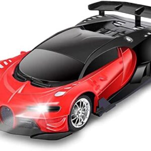 GaHoo Remote Control Car for Kids - 1/16 Scale Electric Remote Toy Racing, with Led Lights Rechargeable High-Speed Hobby Toy Vehicle, RC Car Gifts for 4 5 6 7 8 9 Years Boys Girls (Red)