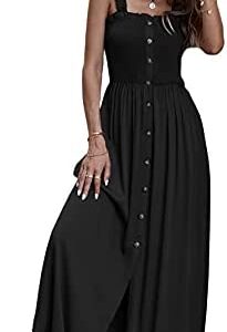 Floerns Women's Summer Boho Floral Print Tie Strap A Line Long Maxi Dress