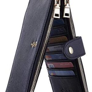 Travelambo Womens Walllet RFID Blocking Bifold Multi Card Case Wallet with Zipper Pocket