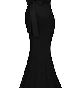 Vivinew Maternity Dress Sleeveless Tie Waist Elegant Fitted Mermaid Maxi Gown for Photoshoot