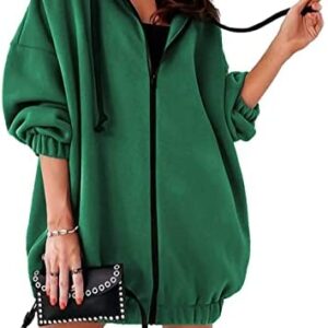 BTFBM Women Zip Up Hoodies Jackets Coat Long Sleeve Boyfriend Loose Casual Drawstring Sweatshirt Outerwear With Pockets