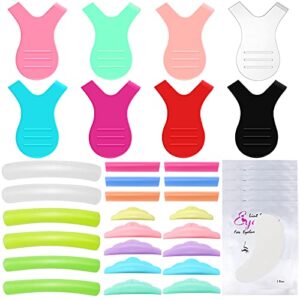 40 Pieces Eyelash Lifting Supplies Kit, Silicone Eyelash Perming Curler and Lash Lift Pads,Y Eyelash Brush and Lash Lift Rods Reusable Lash Lifting Shield Pads
