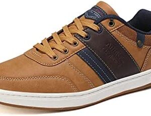ASTERO Mens Casual Shoes Fashion Sneaekers Dress Non Slip Low Top PU Leather Walking Shoes