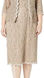 Alex Evenings Women's Plus Size Lace Jacket Dress