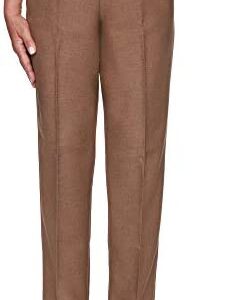 Alfred Dunner Womens Petite Classic Signature Fit Textured Trousers with All-Around Elastic Waistband