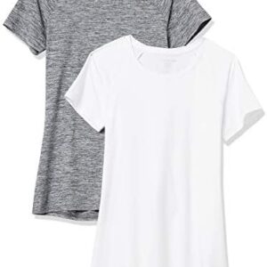Amazon Essentials Women's Tech Stretch Cap-Sleeve T-Shirt, Pack of 2