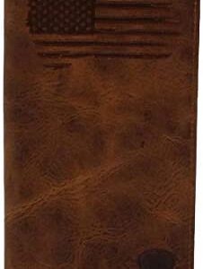 Ariat Men's Brown USA Flag Rodeo Style Leather Wallet