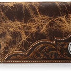 Ariat Men's Distressed Corner Over Circle Rodeo Wallet