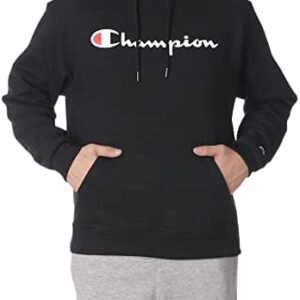 Champion Men's Powerblend Fleece Pullover Hoodie, Script Logo