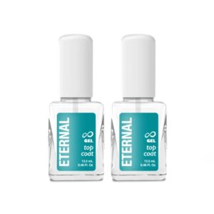 Eternal Top Coat Gel – Mirror Shine Strength No UV Lamp Nail Polish – 2 Pack