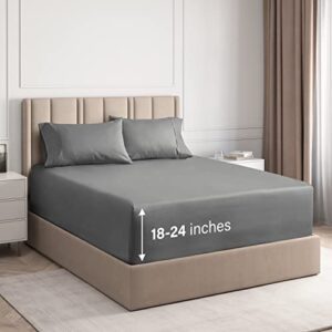 Extra Deep Pocket Sheets - 4 Piece Sheet Set - Cal King Size Sheets Deep Pocket - Extra Deep Bed Sheets - Deep California King Fitted Sheet Set - Super and Ultra Deep Sheets - for Extra Deep Mattress