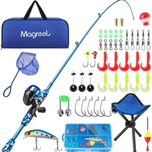 Fishing Pole Set Child, Portable Telescopic Fishing Rod and Reel Combos Full Fish Tackle Kit with Fishing Line, Fishing Gears for Boys, Girls, Beginner or Youth