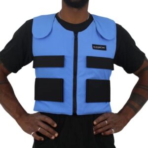 Glacier Tek Sports Cool Vest with set of 8 Non-Toxic Cooling Packs - Maintains 59ºF for Up to 2.5 Hours