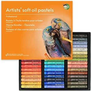 HA SHI Soft Oil Pastels Art Supplies for Artist, Gallery Oil Painting Stick, Classroom Set, Professional Oil Crayons (48 Colors)