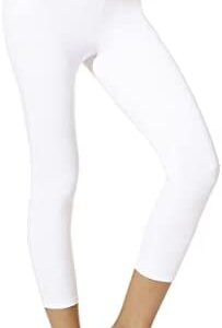 HUE Women's Wide Waistband Blackout Cotton Capri Leggings, Assorted