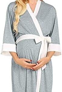 KIOCK Womens Maternity Dresses for Photoshoot, Maternity Nursing Robe Delivery Nightgowns Hospital Breastfeeding Gown