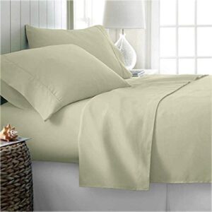King Size Bed Sheets Set 800 Thread Count 100% Egyptian Cotton Sheets Sets 4-Piece Set - Fade Resistant, 18" inch Deep Pocket Bedding Set - King Size, Ivory Solid