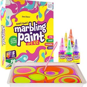Marbling Paint Art Kit for Kids - Arts and Crafts for Girls & Boys Ages 6-12 - Craft Kits Art Set - Best Tween Paint Gift Ideas for Kids Activities Age 4 5 6 7 8 9 10 Year Old - Marble Painting Kits