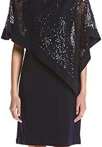 R&M Richards Women's Plus Size Short Laced Poncho Dress Large