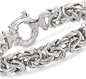 Ross-Simons Italian Sterling Silver Large Byzantine Bracelet