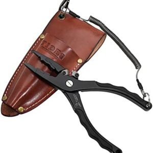 Tides Fishing Pliers Saltwater/Freshwater-Quality Offshore/Inshore Aluminium Fishing Pliers. Fully Anti-Corrosive Fish Pliers with Duel Braid and Wire Cutters. No Hassle 1-Year Warranty. (Black)