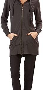 VERTIGO PARIS Women's Logo Embroidered Tunic Hoodie Sweatshirt