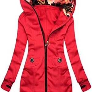 Womens Winter Zipper Thicken Puffer Coat Solid Color Down Puffer Mid Length Pocket Coat Warm Casual Jacket With Fur Hood