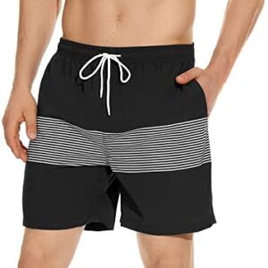 roogame Men’s Swim Trunks Quick Dry Swimwear Beach Shorts with Side Pockets